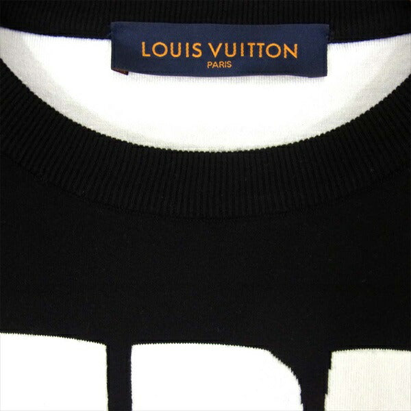 LOUIS VUITTON ルイ・ヴィトン 国内正規 1A7QUO 20SS グラフィック インターシャ Tシャツ ブラック系 M【中古】
