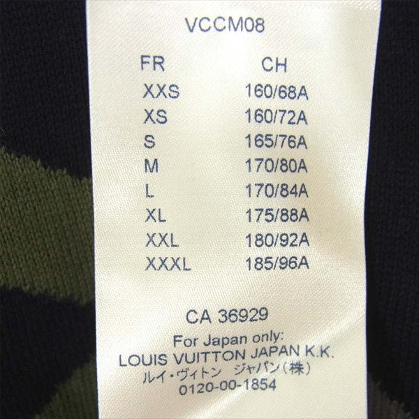 LOUIS VUITTON ルイ・ヴィトン 国内正規 1A7XF1 20AW LVSE エレクトリック インターシャ 半袖 コットン ニット 黒系 M【美品】【中古】