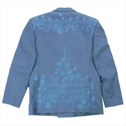 LOUIS VUITTON ルイ・ヴィトン 国内正規 1A7R6Z 20SS ポンヌフ ノートルダム レース ディティール ダブル ジャケット チャコール系 48【中古】