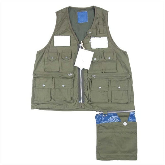 VISVIM ビズビム 20SS 0220905013010 PILAR FISHERMAN VEST フィッシャーマン ベスト ベスト ジレ カーキ(オリーブグリーン)系 1【美品】【中古】