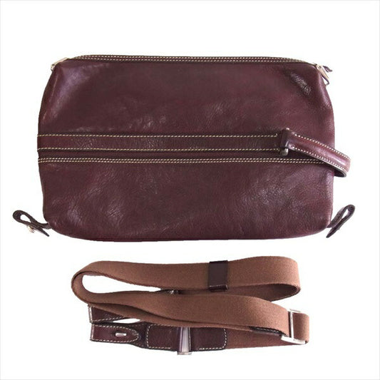 フラソリティ  フラボナ レザー 日本製 3WAY ポーチ バッグ ブラウン系  ブラウン系【中古】