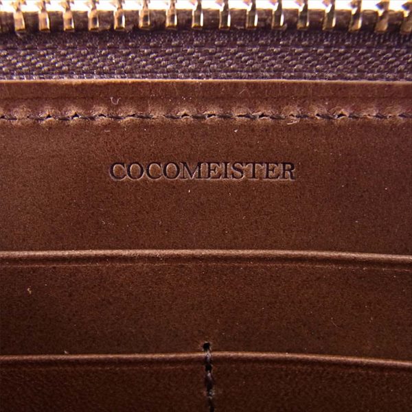 COCOMEISTER ココマイスター パティーナ ラウンド ファスナー ロング ウォレット 長財布 財布 ブラウン系【美品】【中古】