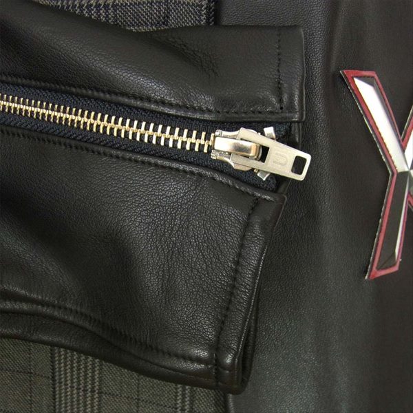 UNDERCOVER アンダーカバー 19SS UCW4104 袖レザー チェック テーラード ジャケット グレー系 1【極上美品】【中古】