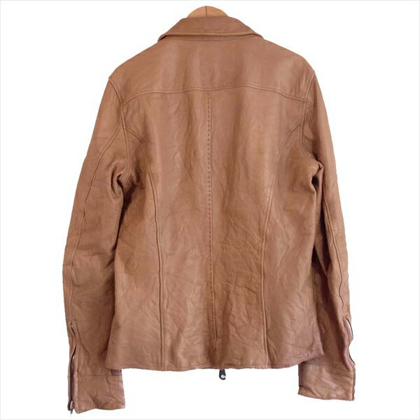 junhashimoto ジュンハシモト LET015WCF03 ZIP SHIRTS JACKET ジップ シャツ カウ レザー ジャケット ベージュ系 3【中古】