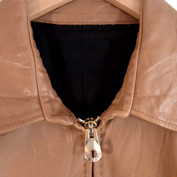 junhashimoto ジュンハシモト LET015WCF03 ZIP SHIRTS JACKET ジップ シャツ カウ レザー ジャケット ベージュ系 3【中古】