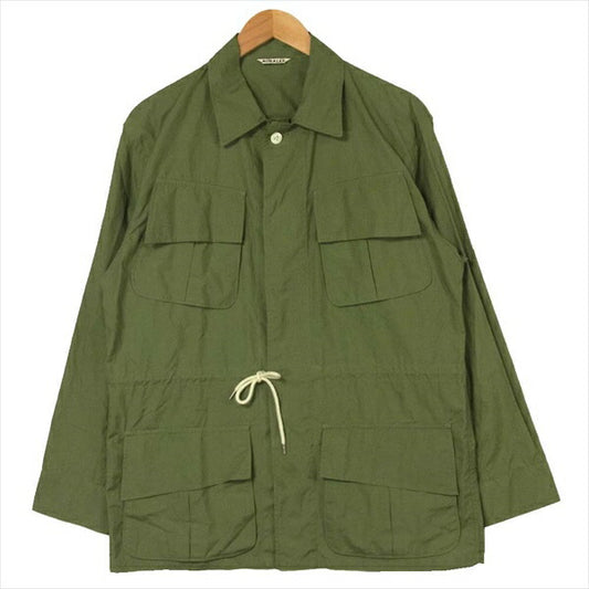 AURALEE オーラリー 17SS A7SJ01FR WASHED FINX RIPSTOP FATIGUE JACKET ウォッシュド フィンクス リップストップ ファティーグ ジャケット カーキ(オリーブグリーン)系 4【中古】