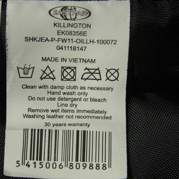 EASTPAK イーストパック EK083-56EV キリントン KILLNGTON 30th バックトゥザフューチャー マーティ モデル リュック ブラック系  ブラック系 29L【美品】【中古】