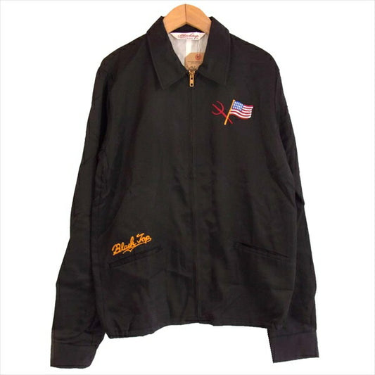 BLACKTOPMOTORCYCLE ブラックトップモーターサイクル BT11SS-JK04 刺繍 ベトジャン ジャケット 黒系 M【新古品】【未使用】【中古】