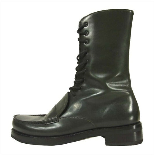 JIL SANDER ジルサンダー ローファー ドッキング サイドジップ ブーツ モスグリーン系 40【美品】【中古】