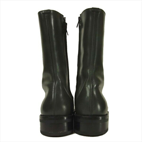 JIL SANDER ジルサンダー ローファー ドッキング サイドジップ ブーツ モスグリーン系 40【美品】【中古】