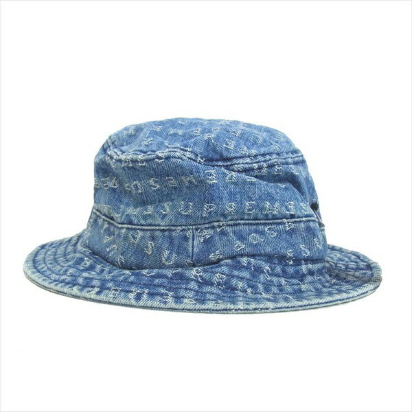 Supreme シュプリーム 20SS Jacquard Logos Denim Crusher ジャガード ロゴ デニム クラッシャー ハット 帽子 インディゴブルー系 S/M【新古品】【未使用】【中古】