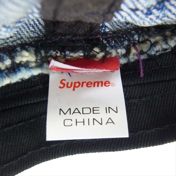 Supreme シュプリーム 20SS Jacquard Logos Denim Crusher ジャガード ロゴ デニム クラッシャー ハット 帽子 インディゴブルー系 S/M【新古品】【未使用】【中古】