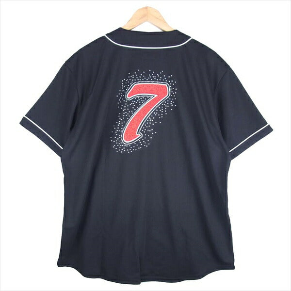 Supreme シュプリーム 20SS Rhinestone Baseball Jersey ラインストーン ベースボール ジャージ Tシャツ ブラック系 XL【新古品】【未使用】【中古】