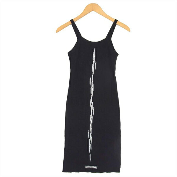 CHROME HEARTS クロムハーツ（原本無） 未使用 ベラハディッド BELLA HD 401657806 THE B TANK RS CRS STRIPE タンク クロス ストライプ ワンピース 黒系 M【極上美品】【中古】