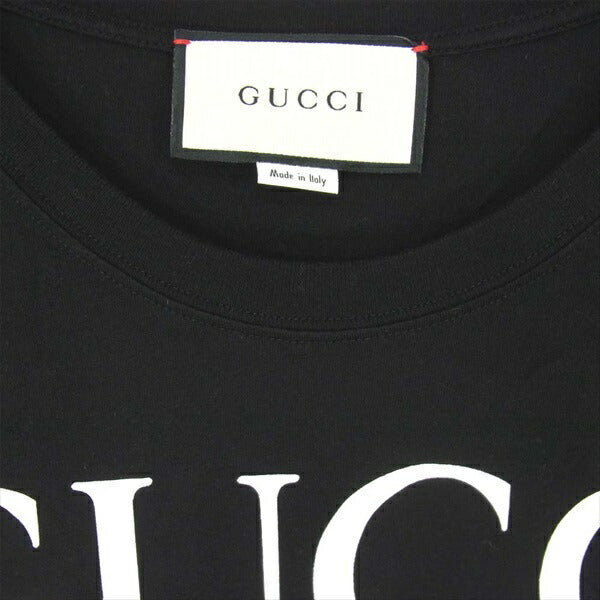 GUCCI グッチ 国内正規品 493117-X3Q35 18AW インターロッキングG オーバーサイズ Tシャツ 黒系 XS【中古】