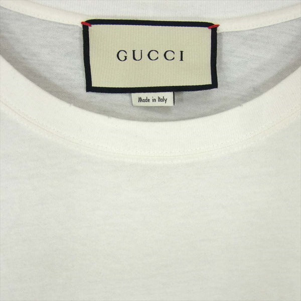GUCCI グッチ 国内正規品 493117-X9V42 18AW ダメージ加工 ラビットアップリケ オールドロゴ Tシャツ 白系 XS【中古】