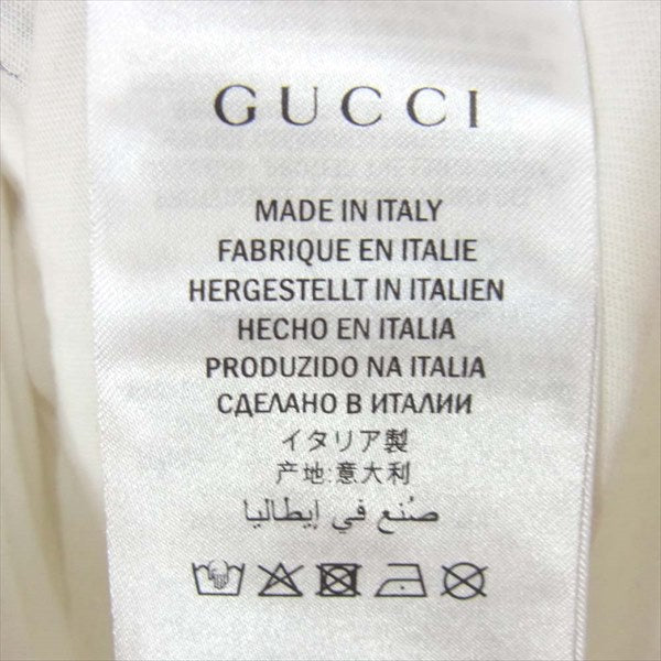 GUCCI グッチ 国内正規品 493117-X9V42 18AW ダメージ加工 ラビットアップリケ オールドロゴ Tシャツ 白系 XS【中古】