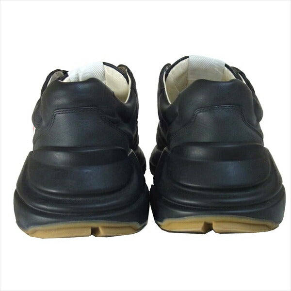 GUCCI グッチ 523609 RHYTON ロゴ レザースニーカー イタリア製 レザー 033 スニーカー ブラック系 8【中古】