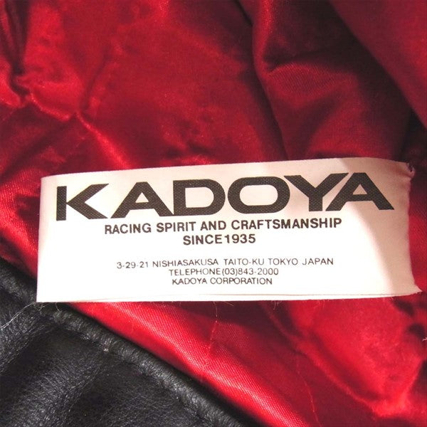 KADOYA カドヤ 韓国製 フロントベルト レザー ダブル ライダース ジャケット 黒系 M【中古】