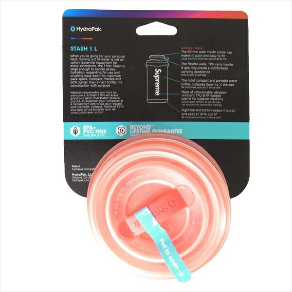 Supreme シュプリーム 20AW HydraPak Stash 1.0L Bottle ウォーター ボトル 水筒 圧縮 レッド系  レッド系【新古品】【未使用】【中古】