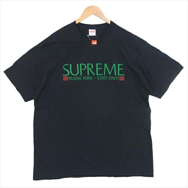 Supreme シュプリーム 20AW Nuova York Tee 半袖Tシャツ 半袖 ロゴ USA製 Tシャツ ブラック系 ブラック系 XL【新古品】【未使用】【中古】