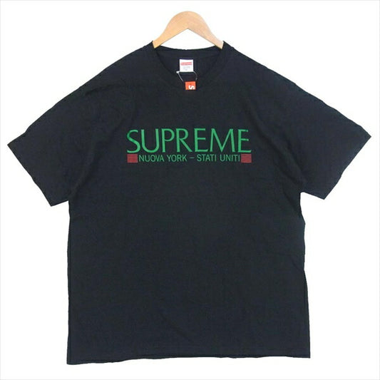Supreme シュプリーム 20AW Nuova York Tee 半袖Tシャツ 半袖 ロゴ USA製 Tシャツ ブラック系 ブラック系 XL【新古品】【未使用】【中古】