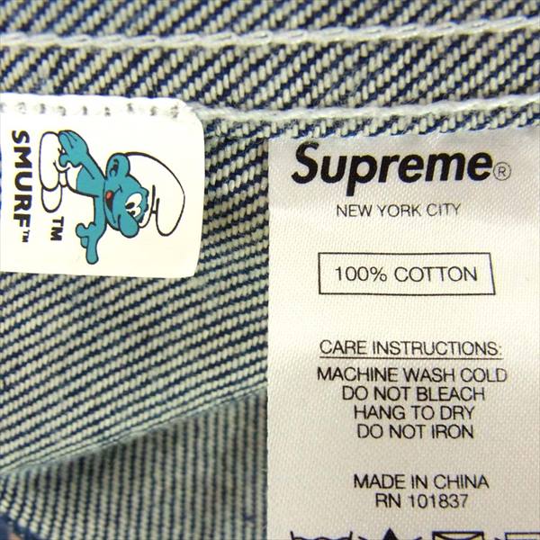 Supreme シュプリーム 20AW Smurfs Denim Trucker Jacket トラッカー デニム ジャケット インディゴブルー系 S【極上美品】【中古】