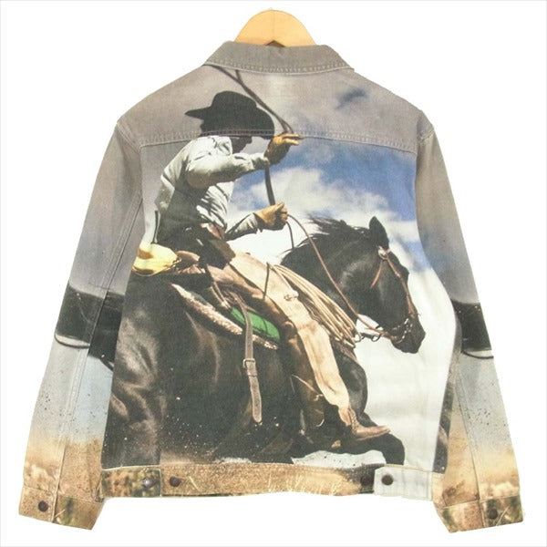 Supreme シュプリーム 17SS Cowboy Denim Work Jacket プリント デニム ジャケット マルチカラー系 M【新古品】【未使用】【中古】