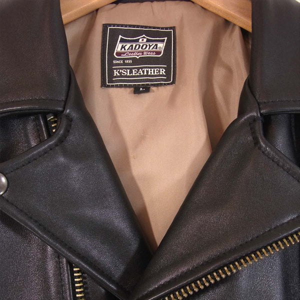 KADOYA カドヤ 極上美品 TWR ダブルライダース ソフトレザー レザー ライダース ジャケット 黒系 L【美品】【中古】