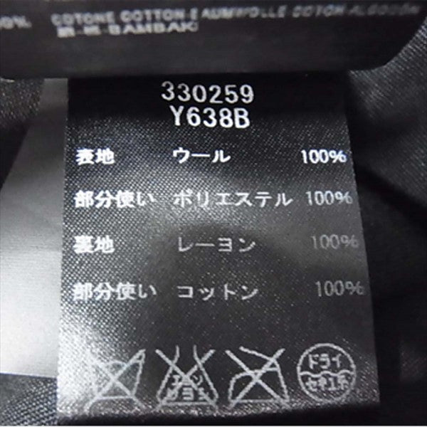 SAINT LAURENT サンローラン 国内正規品 326806 Y638B ハイライズ サイドアップ パンツ 黒系 44【新古品】【未使用】【中古】