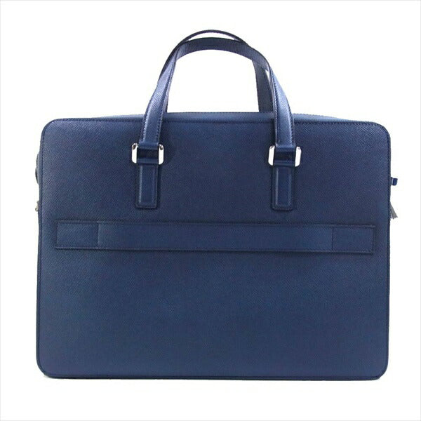  Serapian セラピアン M38A002 Double zip business briefcase ダブルジップ ビジネス ブリーフケース バッグ ネイビー系【新古品】【未使用】【中古】