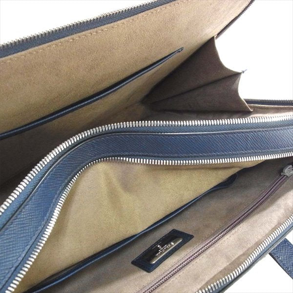  Serapian セラピアン M38A002 Double zip business briefcase ダブルジップ ビジネス ブリーフケース バッグ ネイビー系【新古品】【未使用】【中古】