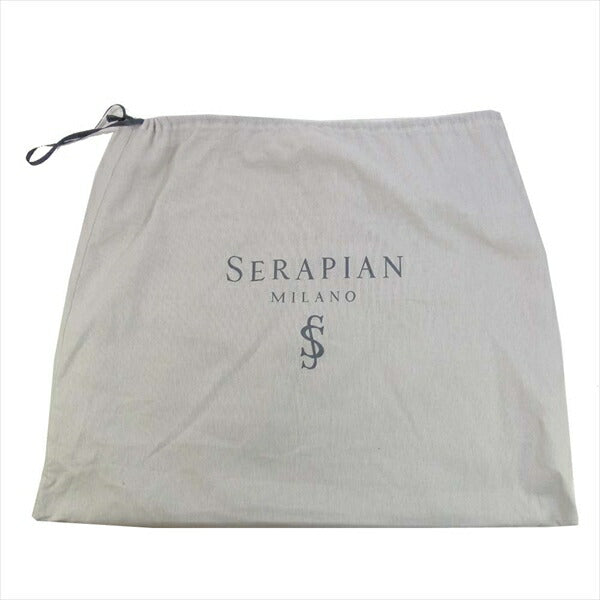  Serapian セラピアン M38A002 Double zip business briefcase ダブルジップ ビジネス ブリーフケース バッグ ネイビー系【新古品】【未使用】【中古】
