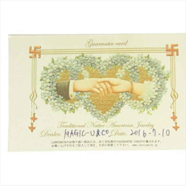 LARRY SMITH ラリースミス イーグルヘッドフェザー ビーズ カスタム ビーズ コイン ネックレス シルバー 全長47.3cm程度【中古】