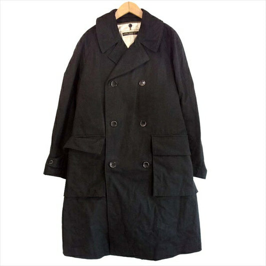 PHIGVEL フィグベル PMAE-OT09 DOUBLE-BREASTED MC COAT ミリタリー トレンチコート 黒系 1【美品】【中古】