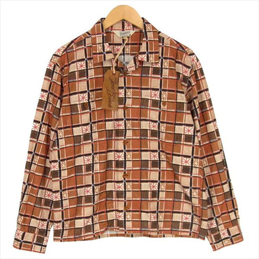 TENDERLOIN テンダーロイン 15AW T-PRINT FLANNEL SHT プリント フランネル 長袖シャツ ブラウン系 ブラウン系 S【美品】【中古】