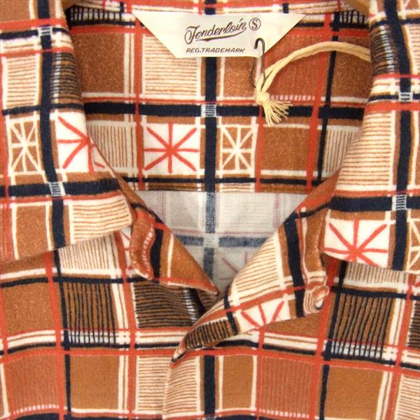 TENDERLOIN テンダーロイン 15AW T-PRINT FLANNEL SHT プリント フランネル 長袖シャツ ブラウン系 ブラウン系 S【美品】【中古】
