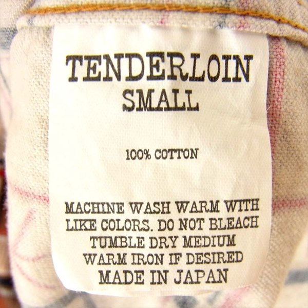 TENDERLOIN テンダーロイン 15AW T-PRINT FLANNEL SHT プリント フランネル 長袖シャツ ブラウン系 ブラウン系 S【美品】【中古】