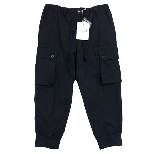 Yohji Yamamoto ヨウジヤマモト 20SS GN-P09-100 グラウンドワイ Ground-Y T/W gaberdine ミリタリー カーゴパンツ 黒系 3【新古品】【未使用】【中古】