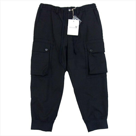 Yohji Yamamoto ヨウジヤマモト 20SS GN-P09-100 グラウンドワイ Ground-Y T/W gaberdine ミリタリー カーゴパンツ 黒系 3【新古品】【未使用】【中古】