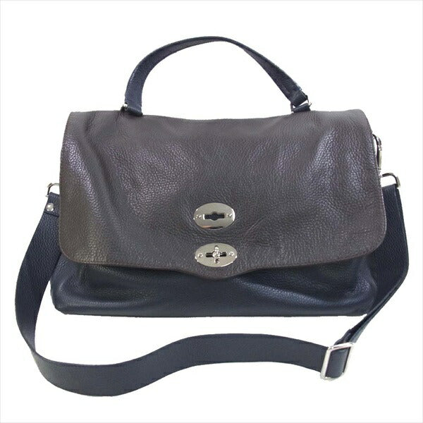 ZANELLATO ザネラート 30144806 POSTINA THE BAG ポスティーナ レザー バッグ ショルダーバッグ ネイビー系ブラウン系 サイズ表記無し【中古】
