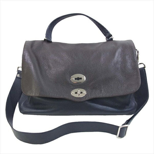 ZANELLATO ザネラート 30144806 POSTINA THE BAG ポスティーナ レザー バッグ ショルダーバッグ ネイビー系ブラウン系 サイズ表記無し【中古】