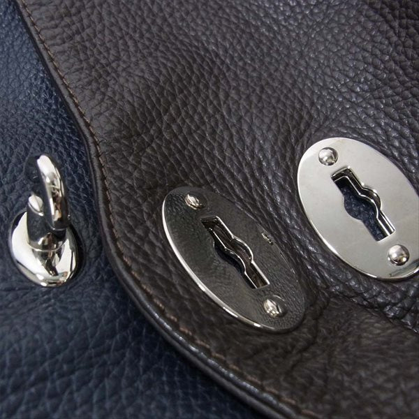 ZANELLATO ザネラート 30144806 POSTINA THE BAG ポスティーナ レザー バッグ ショルダーバッグ ネイビー系ブラウン系 サイズ表記無し【中古】