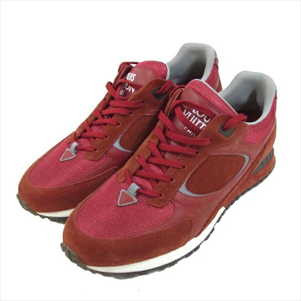 LOUIS VUITTON ルイ・ヴィトン GO0167 ランアウェイ ライン ダミエアンフィニ スウェード レザー スニーカー レッド系 8【美品】【中古】