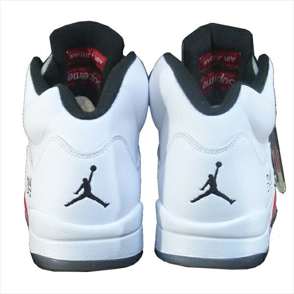 Supreme シュプリーム ナイキ エア ジョーダン NIKE AIR JORDAN 15AW 824371-101 5 RETRO ファイブ レトロ ハイカット スニーカー ホワイト系 US11.5【極上美品】【中古】