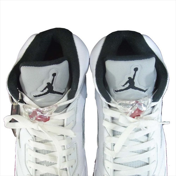 Supreme シュプリーム ナイキ エア ジョーダン NIKE AIR JORDAN 15AW 824371-101 5 RETRO ファイブ レトロ ハイカット スニーカー ホワイト系 US11.5【極上美品】【中古】