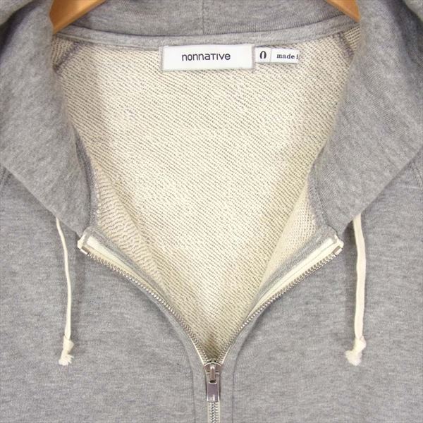 nonnative ノンネイティブ ノンネイティブ NONNATIVE NN-C2901 16SS DWELLER HOODED FULL ZIP COTTON SWEAT フルジップ ダメージ加工 ジップ パーカー グレー系 0 【美品】【即決】 グレー系【美品】【中古】