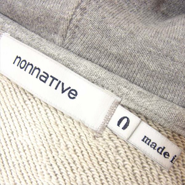 nonnative ノンネイティブ ノンネイティブ NONNATIVE NN-C2901 16SS DWELLER HOODED FULL ZIP COTTON SWEAT フルジップ ダメージ加工 ジップ パーカー グレー系 0 【美品】【即決】 グレー系【美品】【中古】