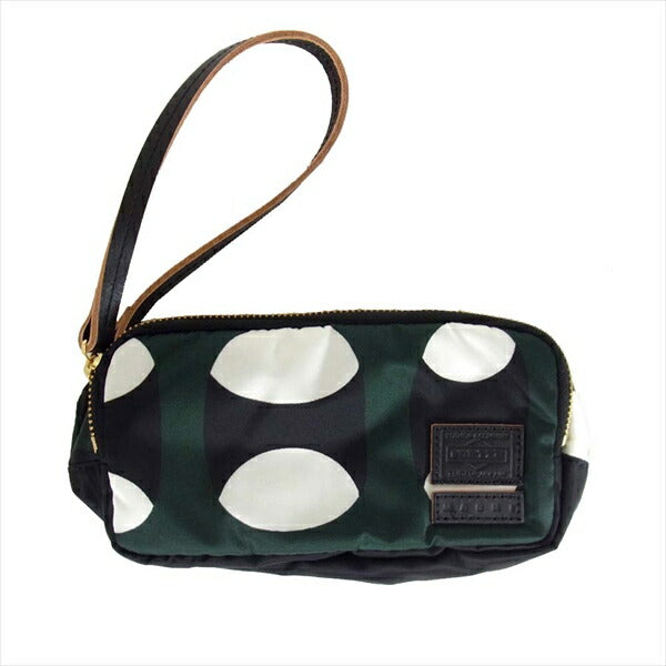 PORTER ポーター マルニ MARNI 16SS 別注 W ZIP POUCH M ダブルジップ ポーチ バッグ グリーン系【美品】【中古】