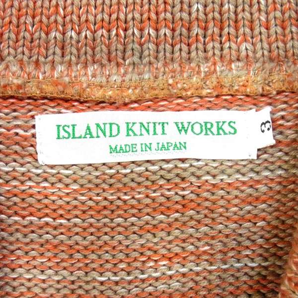 ISLAND KNIT WORKS アイランドニットワークス IKW-V-07 ショール カラー ミックス ニット ベスト ジレ ORANGEmix ORANGEmix 3【美品】【中古】